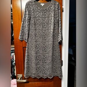Garnet Hill Gray Lace Dress